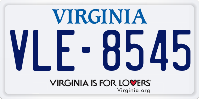 VA license plate VLE8545
