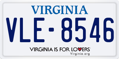 VA license plate VLE8546