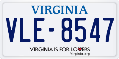 VA license plate VLE8547