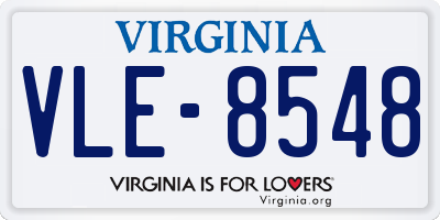 VA license plate VLE8548