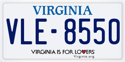 VA license plate VLE8550