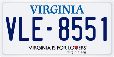 VA license plate VLE8551