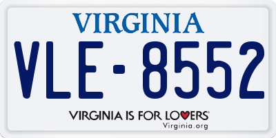 VA license plate VLE8552