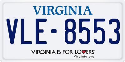 VA license plate VLE8553