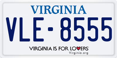 VA license plate VLE8555