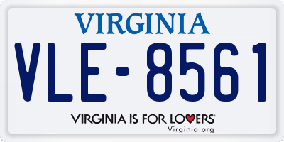 VA license plate VLE8561