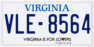 VA license plate VLE8564