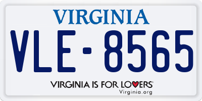 VA license plate VLE8565