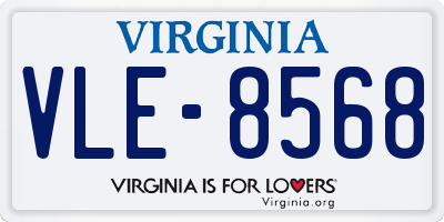VA license plate VLE8568