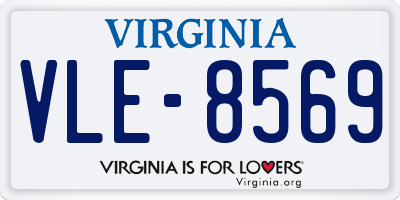 VA license plate VLE8569
