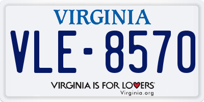 VA license plate VLE8570