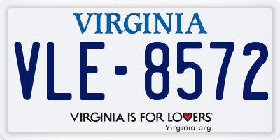 VA license plate VLE8572