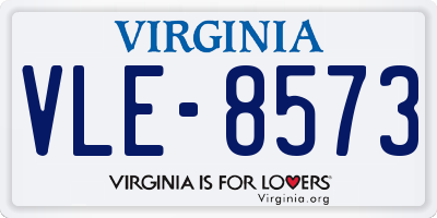 VA license plate VLE8573