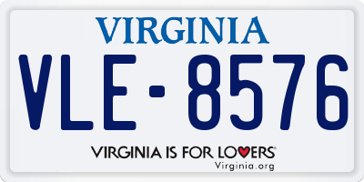 VA license plate VLE8576