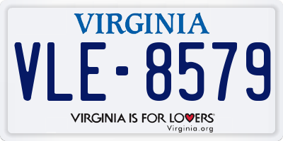 VA license plate VLE8579