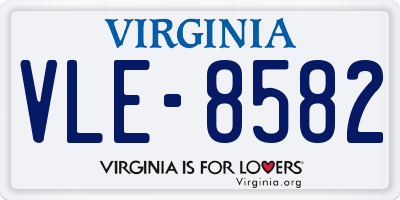 VA license plate VLE8582