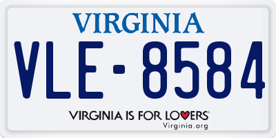 VA license plate VLE8584