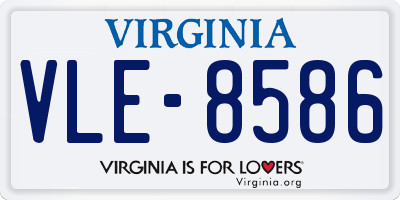 VA license plate VLE8586