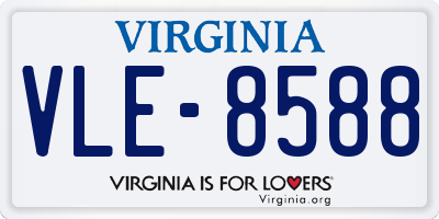 VA license plate VLE8588