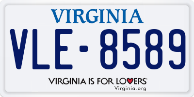 VA license plate VLE8589