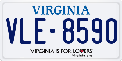 VA license plate VLE8590