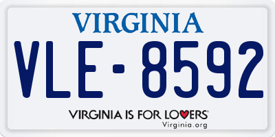 VA license plate VLE8592