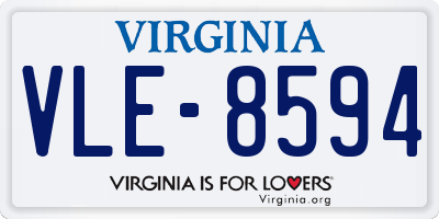 VA license plate VLE8594