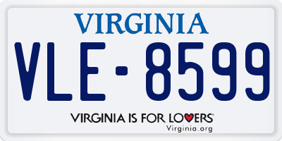 VA license plate VLE8599