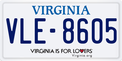 VA license plate VLE8605