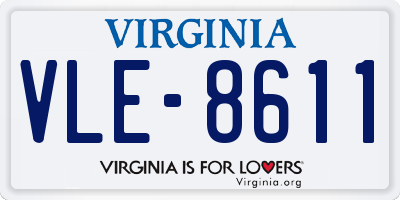 VA license plate VLE8611