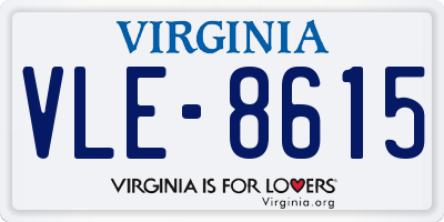 VA license plate VLE8615