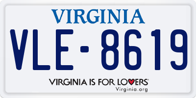 VA license plate VLE8619