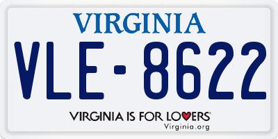 VA license plate VLE8622