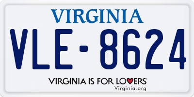 VA license plate VLE8624