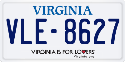 VA license plate VLE8627