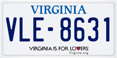 VA license plate VLE8631