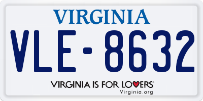 VA license plate VLE8632