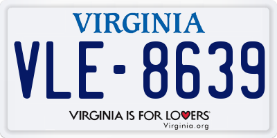 VA license plate VLE8639