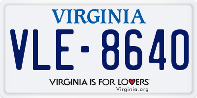 VA license plate VLE8640