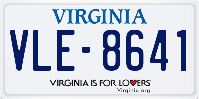 VA license plate VLE8641