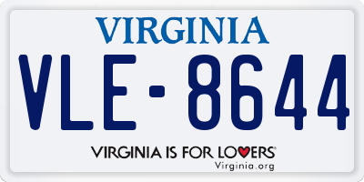 VA license plate VLE8644