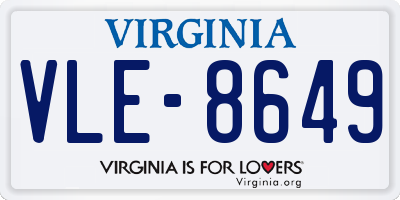 VA license plate VLE8649