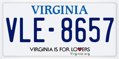 VA license plate VLE8657