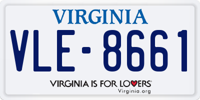 VA license plate VLE8661
