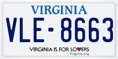 VA license plate VLE8663