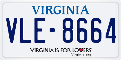 VA license plate VLE8664