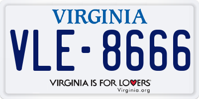 VA license plate VLE8666
