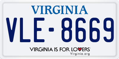 VA license plate VLE8669
