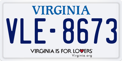VA license plate VLE8673
