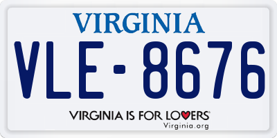 VA license plate VLE8676